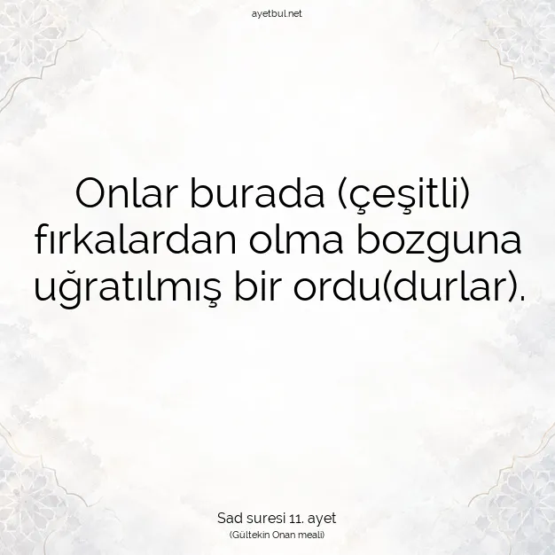 Ayetbul | Kuran Mealleri | Quran | Sad suresi 11. ayet