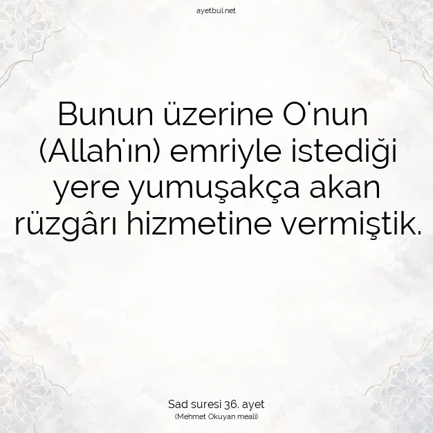 Ayetbul | Kuran Mealleri | Quran | Sad suresi 36. ayet