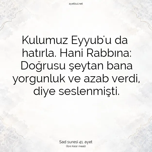Ayetbul | Kuran Mealleri | Quran | Sad suresi 41. ayet
