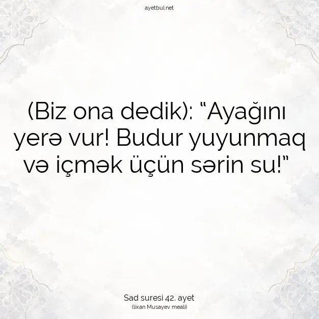 Ayetbul | Kuran Mealleri | Quran | Sad suresi 42. ayet