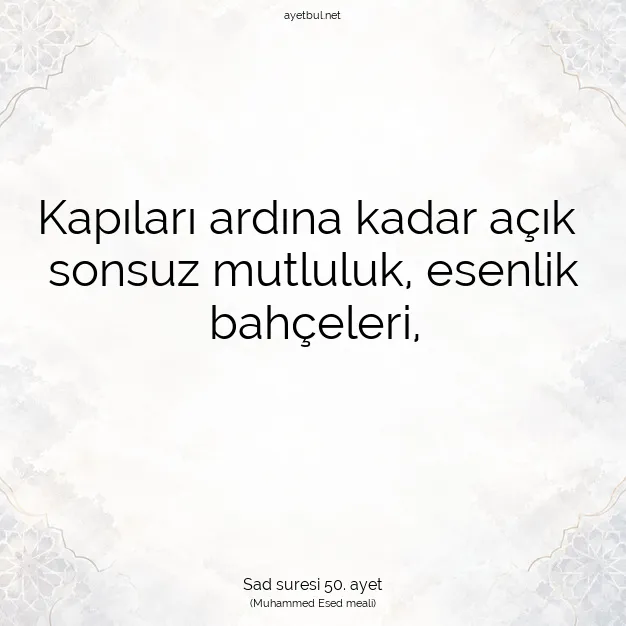 Ayetbul | Kuran Mealleri | Quran | Sad suresi 50. ayet