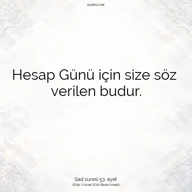 Ayetbul | Kuran Mealleri | Quran | Sad suresi 53. ayet