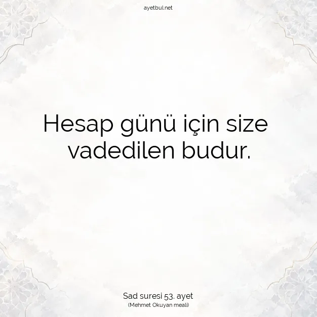 Ayetbul | Kuran Mealleri | Quran | Sad suresi 53. ayet