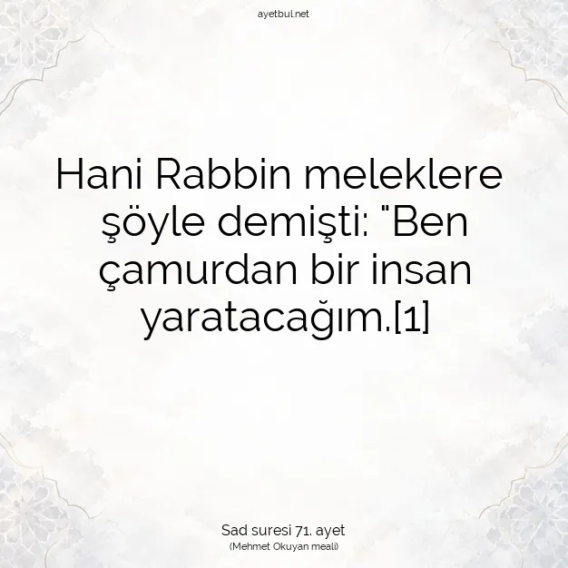 Ayetbul | Kuran Mealleri | Quran | Sad suresi 71. ayet