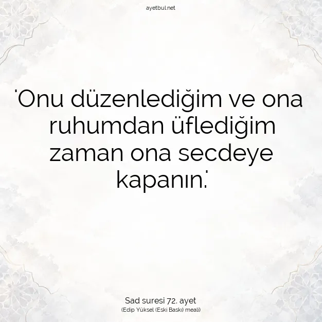 Ayetbul | Kuran Mealleri | Quran | Sad suresi 72. ayet