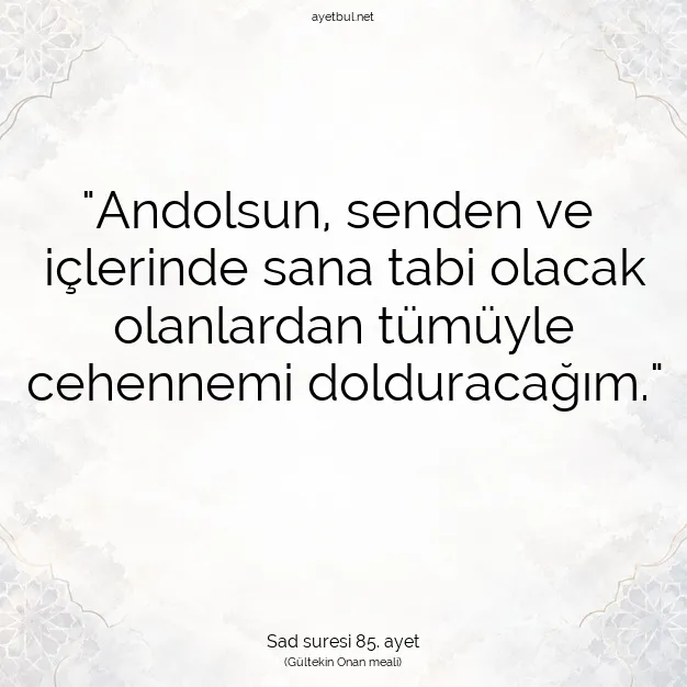 Ayetbul | Kuran Mealleri | Quran | Sad suresi 85. ayet