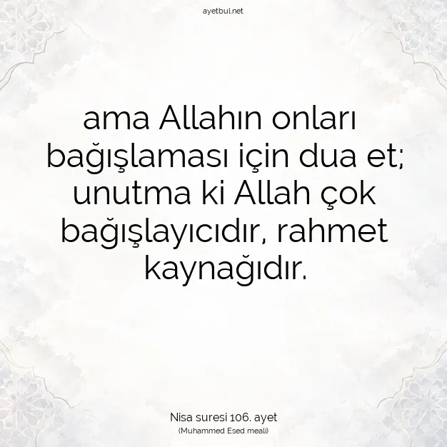Ayetbul | Kuran Mealleri | Quran | Nisa suresi 106. ayet