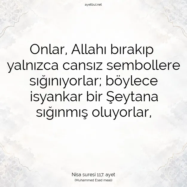Ayetbul | Kuran Mealleri | Quran | Nisa suresi 117. ayet