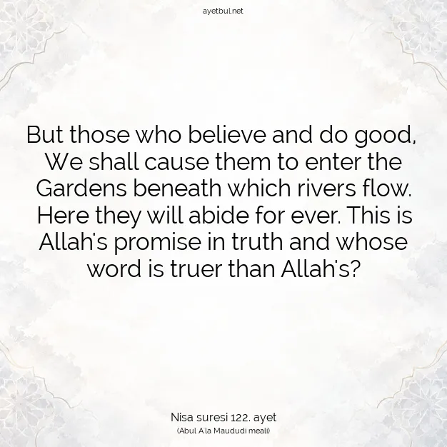 Ayetbul | Kuran Mealleri | Quran | Nisa suresi 122. ayet