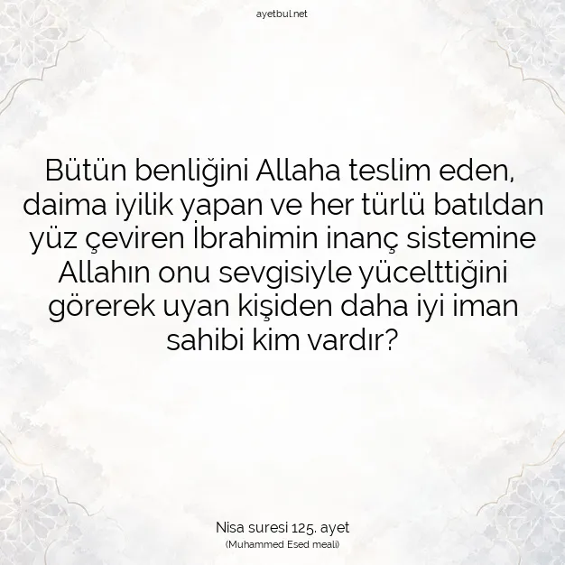 Ayetbul | Kuran Mealleri | Quran | Nisa suresi 125. ayet