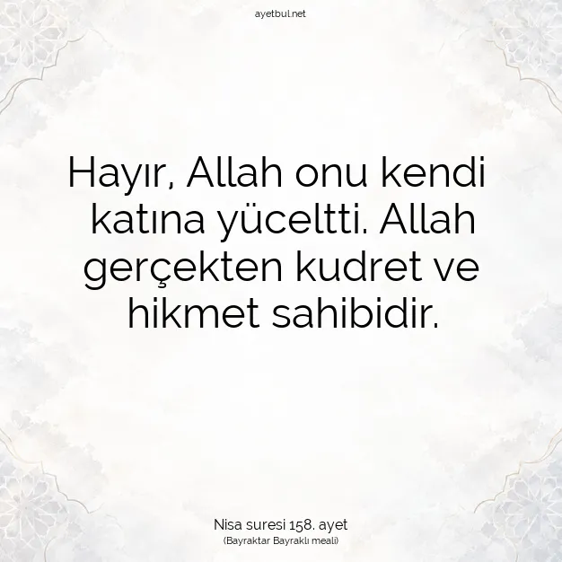 Ayetbul | Kuran Mealleri | Quran | Nisa suresi 158. ayet
