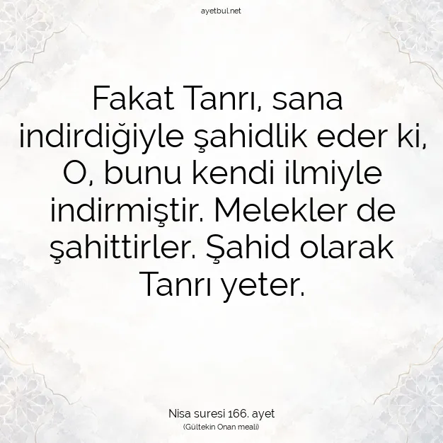 Ayetbul | Kuran Mealleri | Quran | Nisa suresi 166. ayet