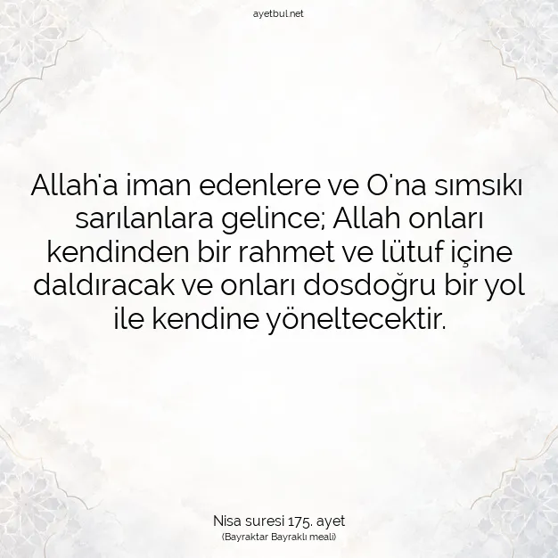 Ayetbul | Kuran Mealleri | Quran | Nisa suresi 175. ayet
