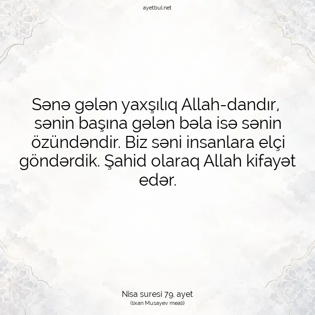 Ayetbul | Kuran Mealleri | Quran | Nisa suresi 79. ayet