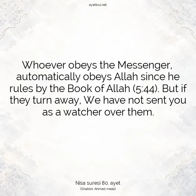 Ayetbul | Kuran Mealleri | Quran | Nisa suresi 80. ayet