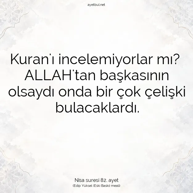 Ayetbul | Kuran Mealleri | Quran | Nisa suresi 82. ayet