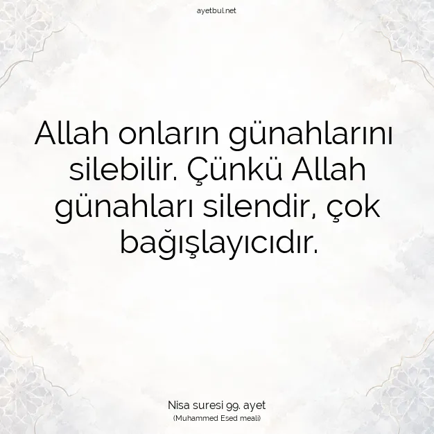 Ayetbul | Kuran Mealleri | Quran | Nisa suresi 99. ayet