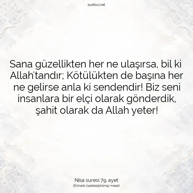 Ayetbul | Kuran Mealleri | Quran | Nisa suresi 79. ayet