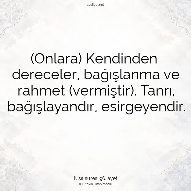Ayetbul | Kuran Mealleri | Quran | Nisa suresi 96. ayet