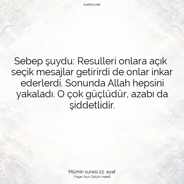 Ayetbul | Kuran Mealleri | Quran | Mümin suresi 22. ayet