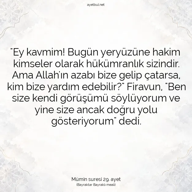 Ayetbul | Kuran Mealleri | Quran | Mümin suresi 29. ayet