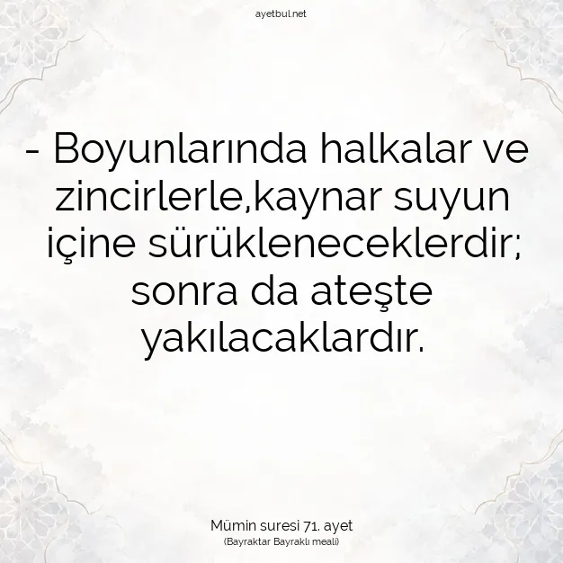 Ayetbul | Kuran Mealleri | Quran | Mümin suresi 71. ayet