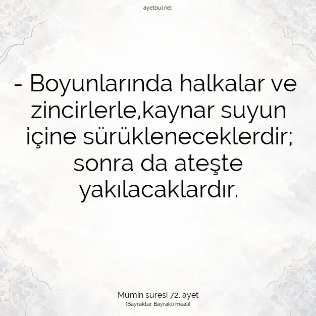 Ayetbul | Kuran Mealleri | Quran | Mümin suresi 72. ayet