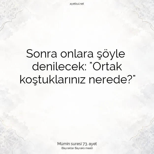 Ayetbul | Kuran Mealleri | Quran | Mümin suresi 73. ayet