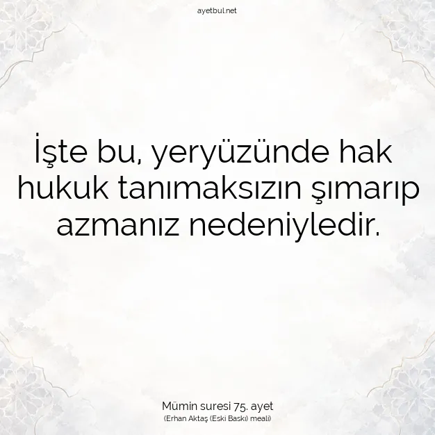 Ayetbul | Kuran Mealleri | Quran | Mümin suresi 75. ayet