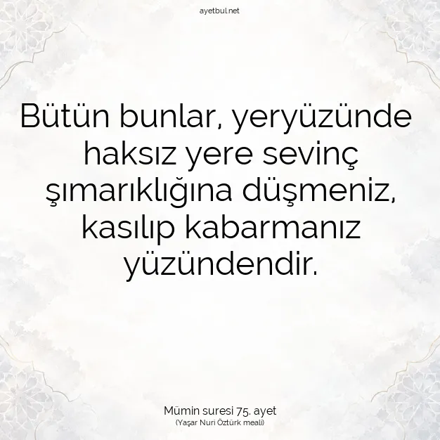Ayetbul | Kuran Mealleri | Quran | Mümin suresi 75. ayet