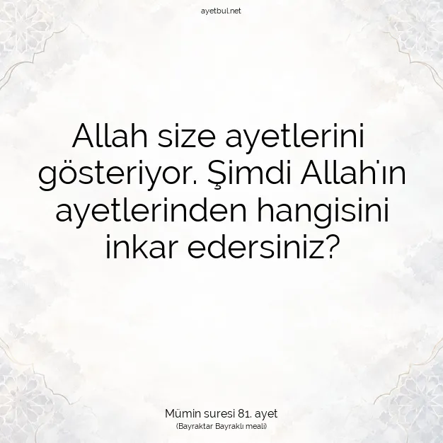 Ayetbul | Kuran Mealleri | Quran | Mümin suresi 81. ayet