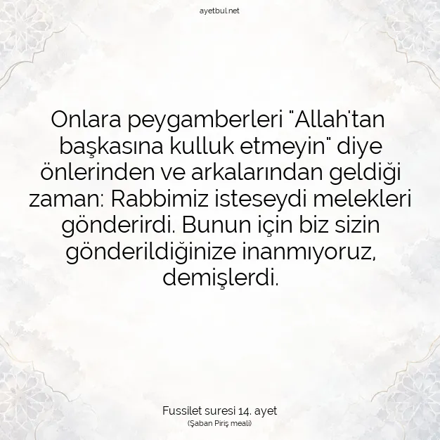 Ayetbul | Kuran Mealleri | Quran | Fussilet suresi 14. ayet