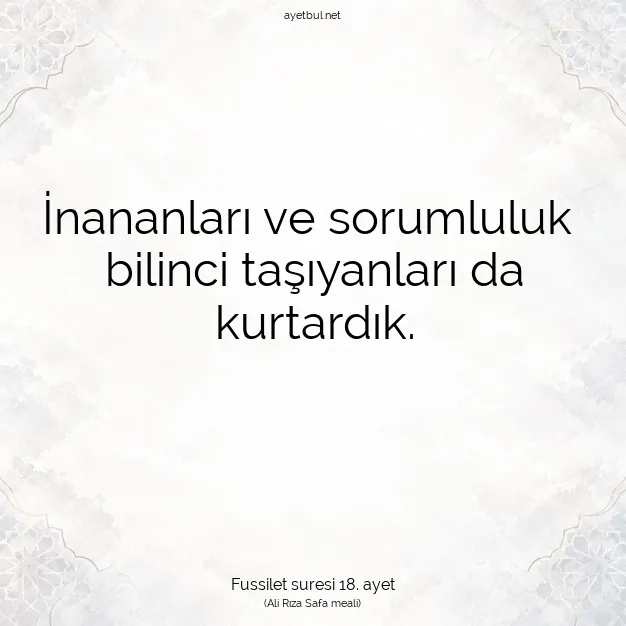 Ayetbul | Kuran Mealleri | Quran | Fussilet suresi 18. ayet
