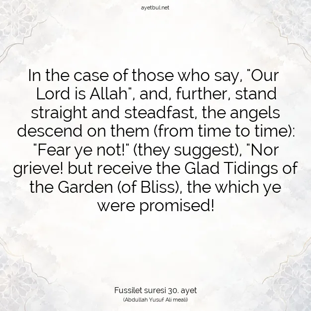 Ayetbul | Kuran Mealleri | Quran | Fussilet suresi 30. ayet