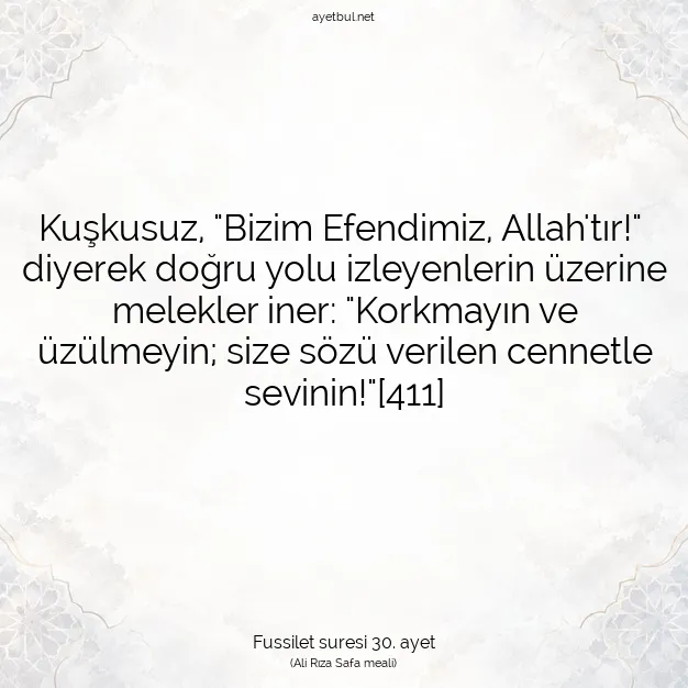 Ayetbul | Kuran Mealleri | Quran | Fussilet suresi 30. ayet