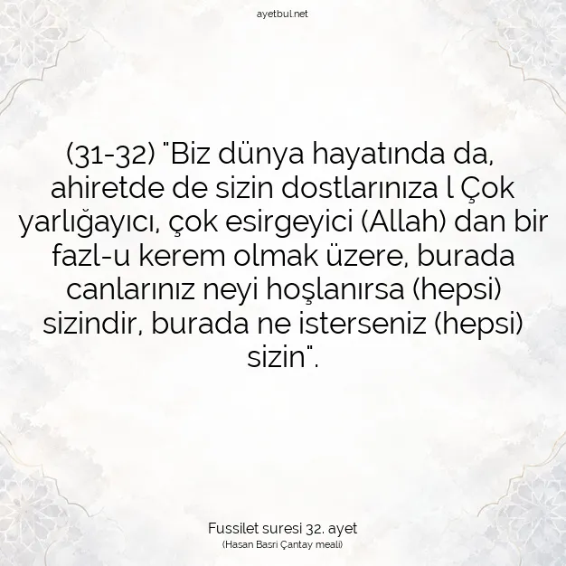 Ayetbul | Kuran Mealleri | Quran | Fussilet suresi 32. ayet