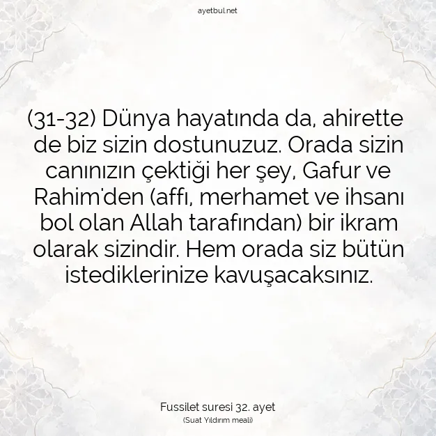 Ayetbul | Kuran Mealleri | Quran | Fussilet suresi 32. ayet