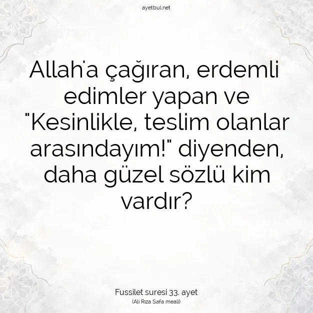 Ayetbul | Kuran Mealleri | Quran | Fussilet suresi 33. ayet