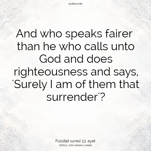 Ayetbul | Kuran Mealleri | Quran | Fussilet suresi 33. ayet