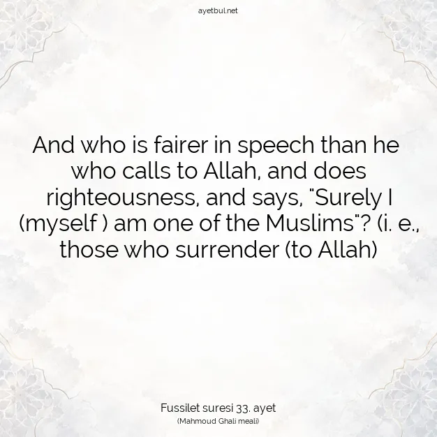 Ayetbul | Kuran Mealleri | Quran | Fussilet suresi 33. ayet