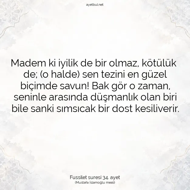 Ayetbul | Kuran Mealleri | Quran | Fussilet suresi 34. ayet