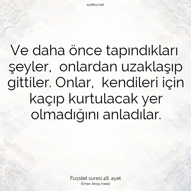 Ayetbul | Kuran Mealleri | Quran | Fussilet suresi 48. ayet