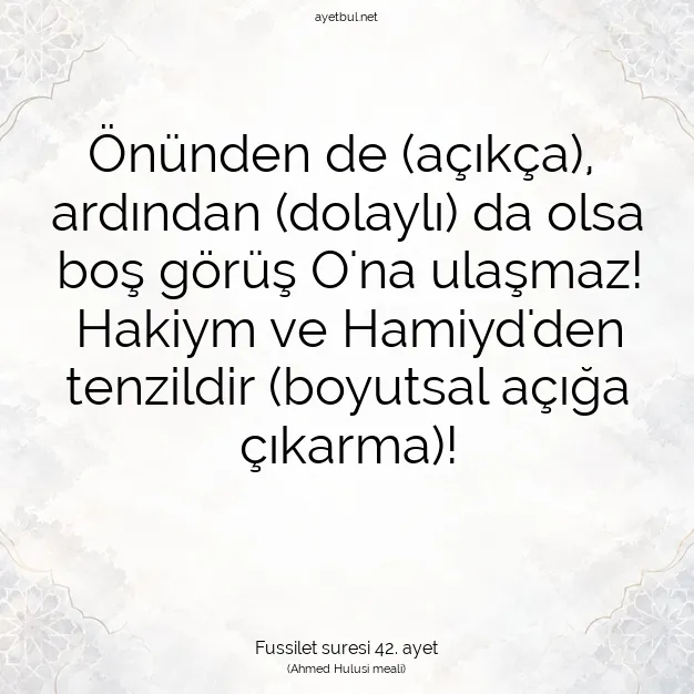 Ayetbul | Kuran Mealleri | Quran | Fussilet suresi 42. ayet