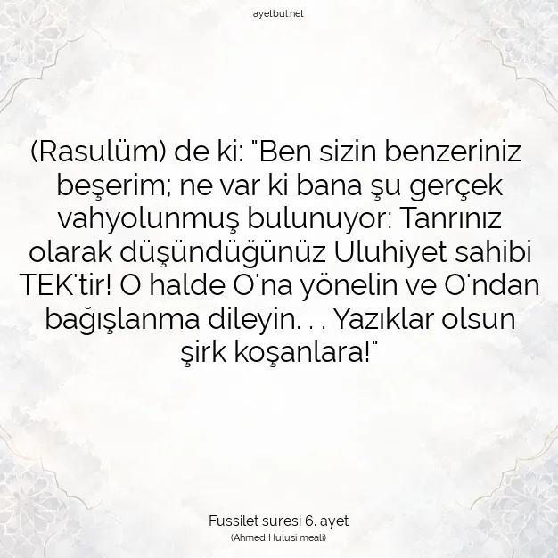 Ayetbul | Kuran Mealleri | Quran | Fussilet suresi 6. ayet
