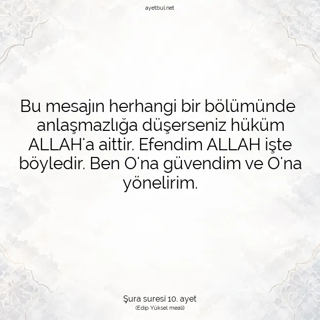 Ayetbul | Kuran Mealleri | Quran | Şura suresi 10. ayet