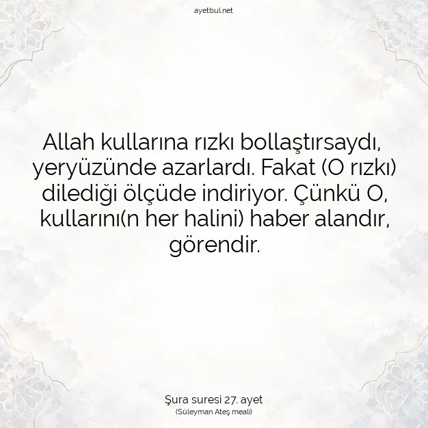 Ayetbul | Kuran Mealleri | Quran | Şura suresi 27. ayet