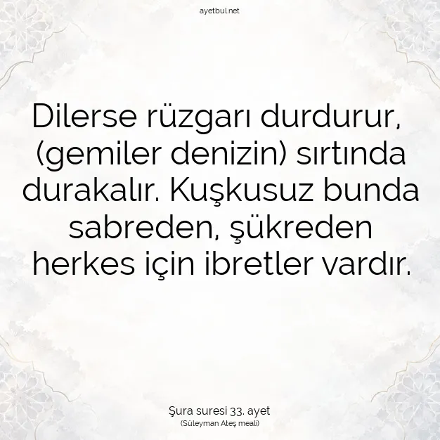 Ayetbul | Kuran Mealleri | Quran | Şura suresi 33. ayet