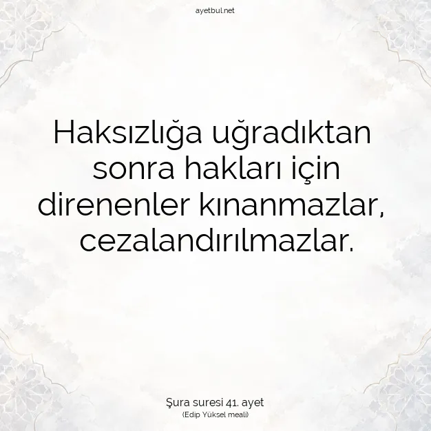 Ayetbul | Kuran Mealleri | Quran | Şura suresi 41. ayet