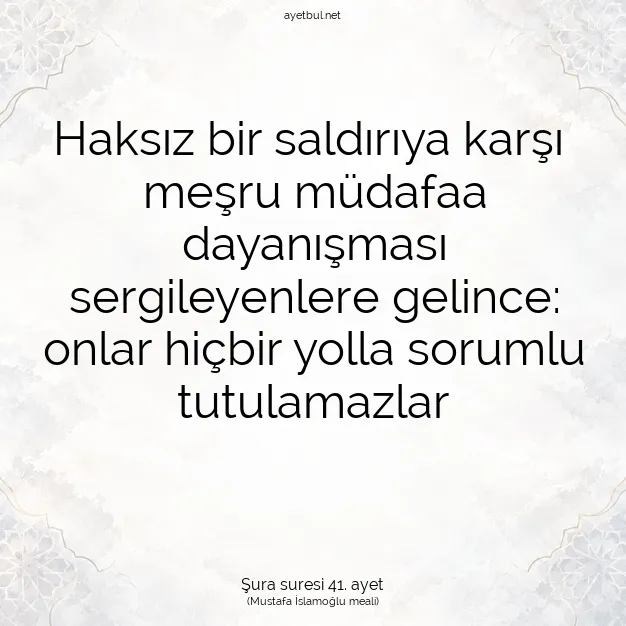 Ayetbul | Kuran Mealleri | Quran | Şura suresi 41. ayet