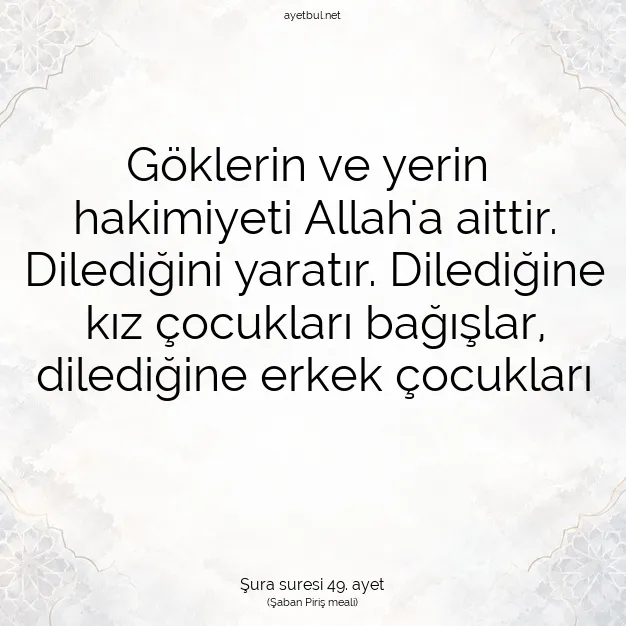 Ayetbul | Kuran Mealleri | Quran | Şura suresi 49. ayet